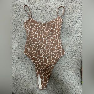 Tan + Lines by Sivan Ayla Eilat one piece swimsuit in wild print, size small